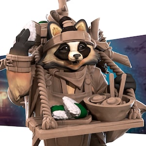 Tanuki Japanese Ramen Shop Owner , Bite the Bullet , Tabletop RPG , DnD , Pathfinder , 3D Printed Miniatures |
