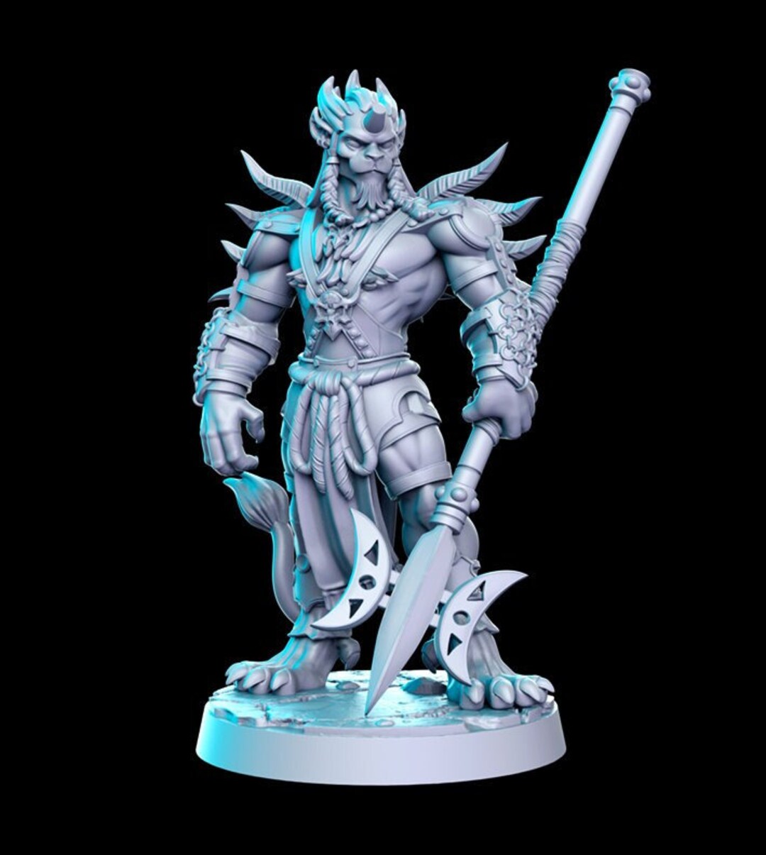 Kihmari Polearm Warrior , Miniature Blueprint , Tabletop RPG , Dnd , Pathfinder , 3D Printed ...