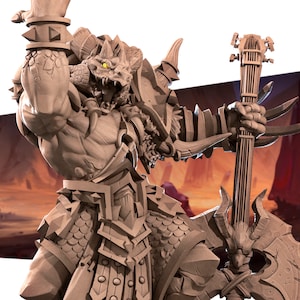 Diox The Dragonborn Bard , Bite the Bullet , Tabletop RPG , DnD , Pathfinder , 3D Printed Miniatures
