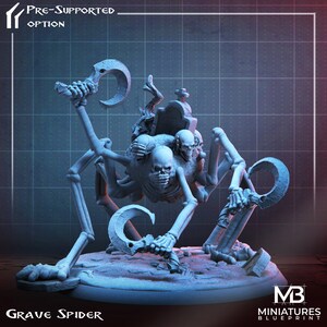 Grave Spider Monster , Tabletop RPG , DnD , Pathfinder , 3D Printed Miniatures