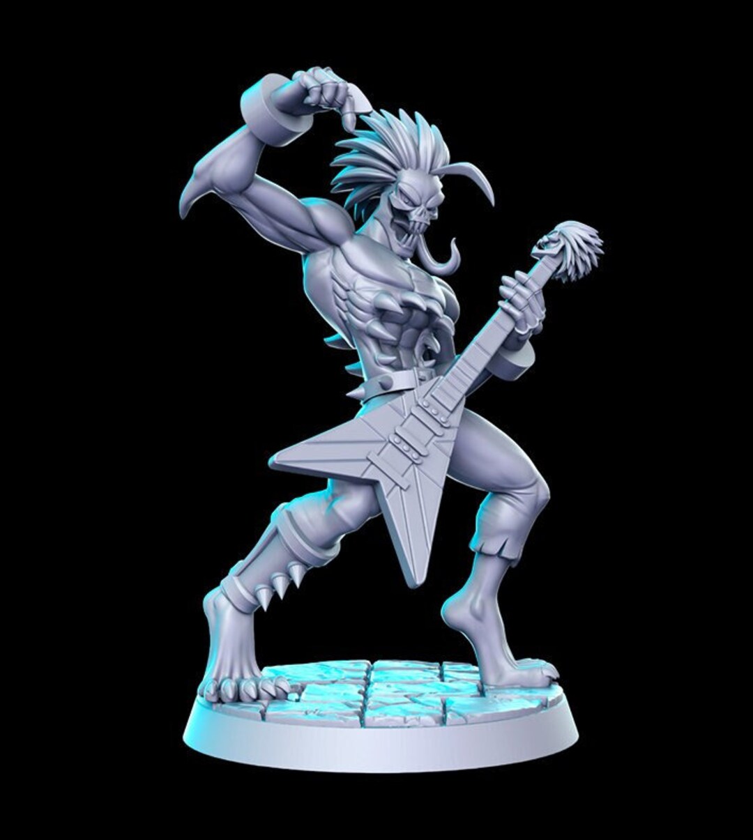 Rockstar Zombie 3D Printed Miniature, Tabletop Rpgs Dungeons and