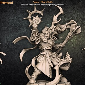 Agata, Pillar of Faith, Female Cleric, Paladin, Warrior , Artisan Guild , Tabletop RPG , DnD , Pathfinder , 3D Printed Miniatures |