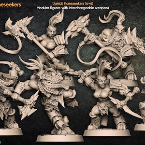 Male and Female Dwarf Fighter, Barbarian  , Artisan Guild , Tabletop RPG , DnD , Pathfinder , 3D Printed Miniatures