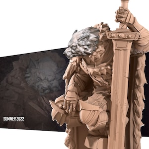 Raidd The Gaurdian, Werewolf, Kitsune Fighter , Bite the Bullet , Tabletop RPG , DnD , Pathfinder , 3D Printed Miniatures