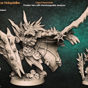 Uzgrot Razorcloak  Blackrazor Hobgoblins , Artisan Guild , Tabletop RPG , DnD , Pathfinder , 3D Printed Miniatures |