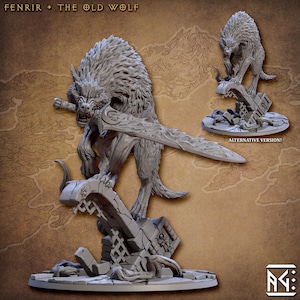 Fenrir, The Old Wolf , Artisan Guild , Tabletop RPG , DnD , Pathfinder , 3D Printed Miniatures |