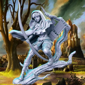 Aquara The Elf  32mm/75mm  , Dungeon Pinup , Tabletop RPG , DnD , Pathfinder , 3D Printed Miniatures