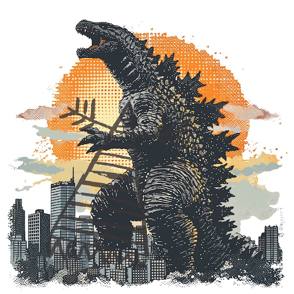 Godzilla Attack PNG | SVG, PSD Digital File | High-Quality Artwork for Crafts and Projects