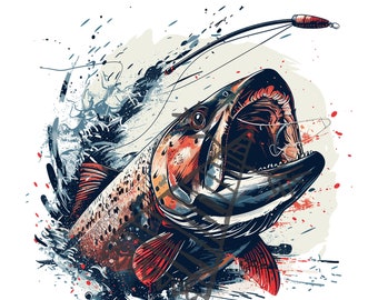 Trout Fishing SVG: Lucky Fish Design (Digital File)