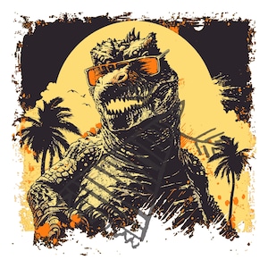Godzilla Summer SVG | Beach Design PNG, PSD Digital File | High-Quality Artwork for Crafts and Projects