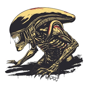 Alien Xenomorph | SVG, PNG, PSD Digital File | High-Quality Artwork for Crafts and Projects