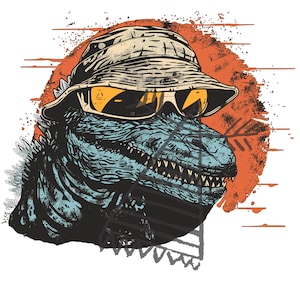 Summer Godzilla SVG | Fun Vibes PNG, PSD Digital File | High-Quality Artwork for Crafts and Projects