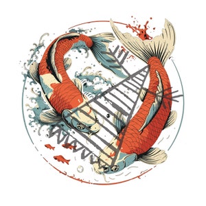 Koi Fish SVG | Japanese Art PNG, PSD Digital File | High-Quality Artwork for Crafts and Projects