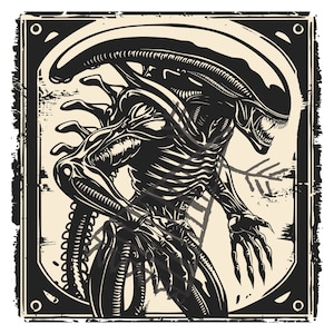 Alien Xenomorph SVG | PNG, PSD Digital File | High-Quality Artwork for Crafts and Projects