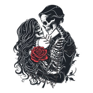 Tattoo skelet liefhebbers SVG | Digitaal png-, psd-bestand | Hoogwaardig kunstwerk voor knutselen en projecten