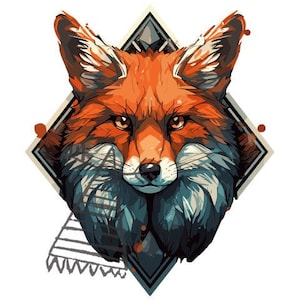 Fox Head SVG | PNG, PSD Digital File | High-Quality Artwork for Crafts and Projects