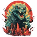 Godzilla Attack SVG | PNG, PSD Digital File | High-Quality Artwork for Crafts and Projects product logo