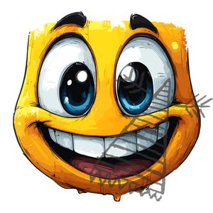 Emoji Smiley Face SVG | Bold Urban Art PNG, PSD | Szczęśliwa twarz Emoji z kreskówek | Wysokiej jakości grafika do rzemiosła i projektów