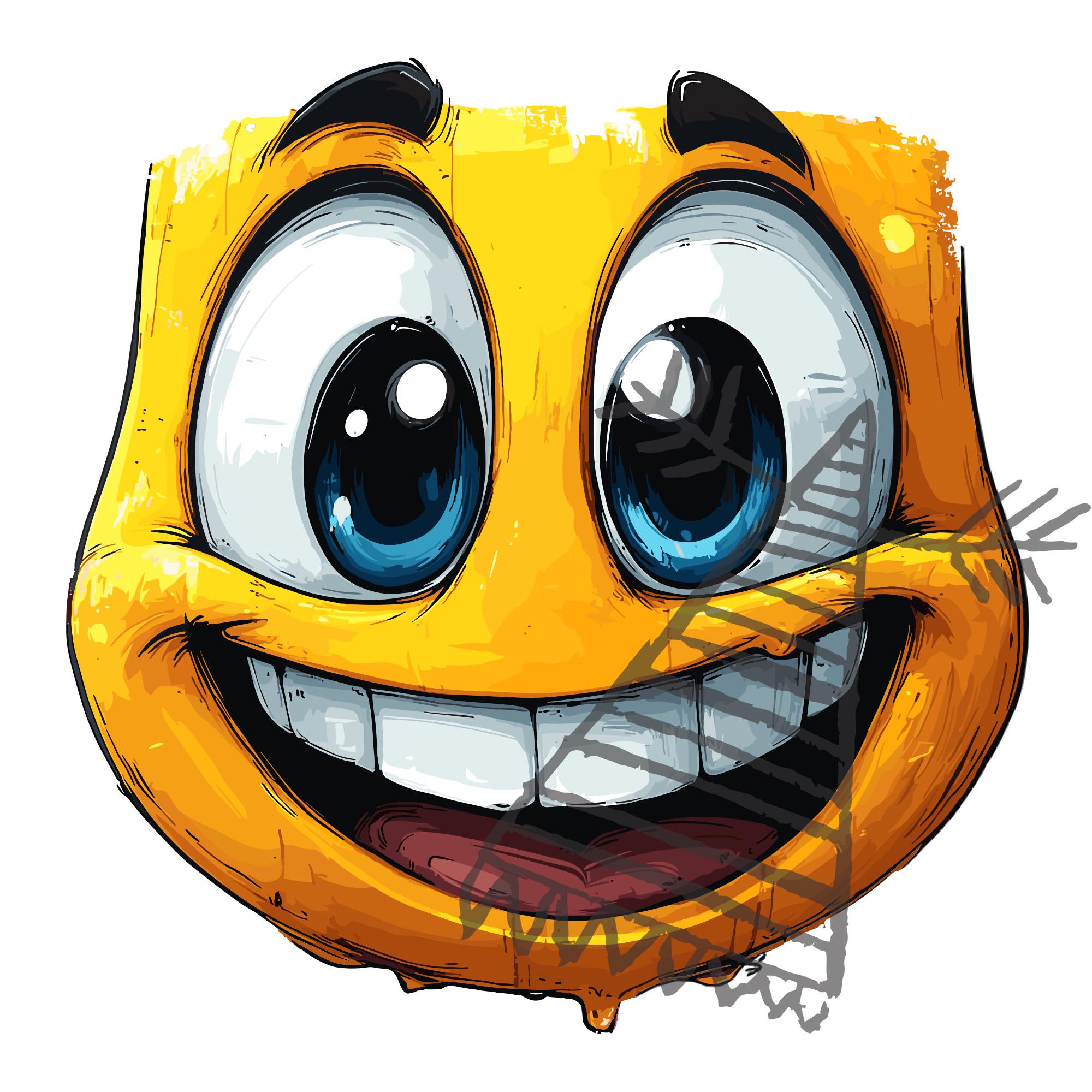 Happy Emoji Face SVG: Urban Art PNG, PSD (digital Download) - Etsy, image size:2000x2000