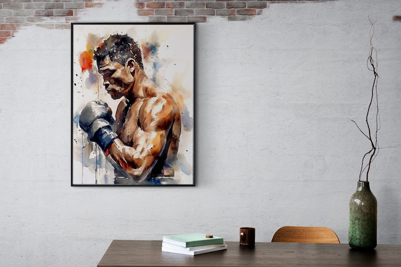 Watercolor Boxing Wall Art Iconic Boxing Gloves Ready to Etsy