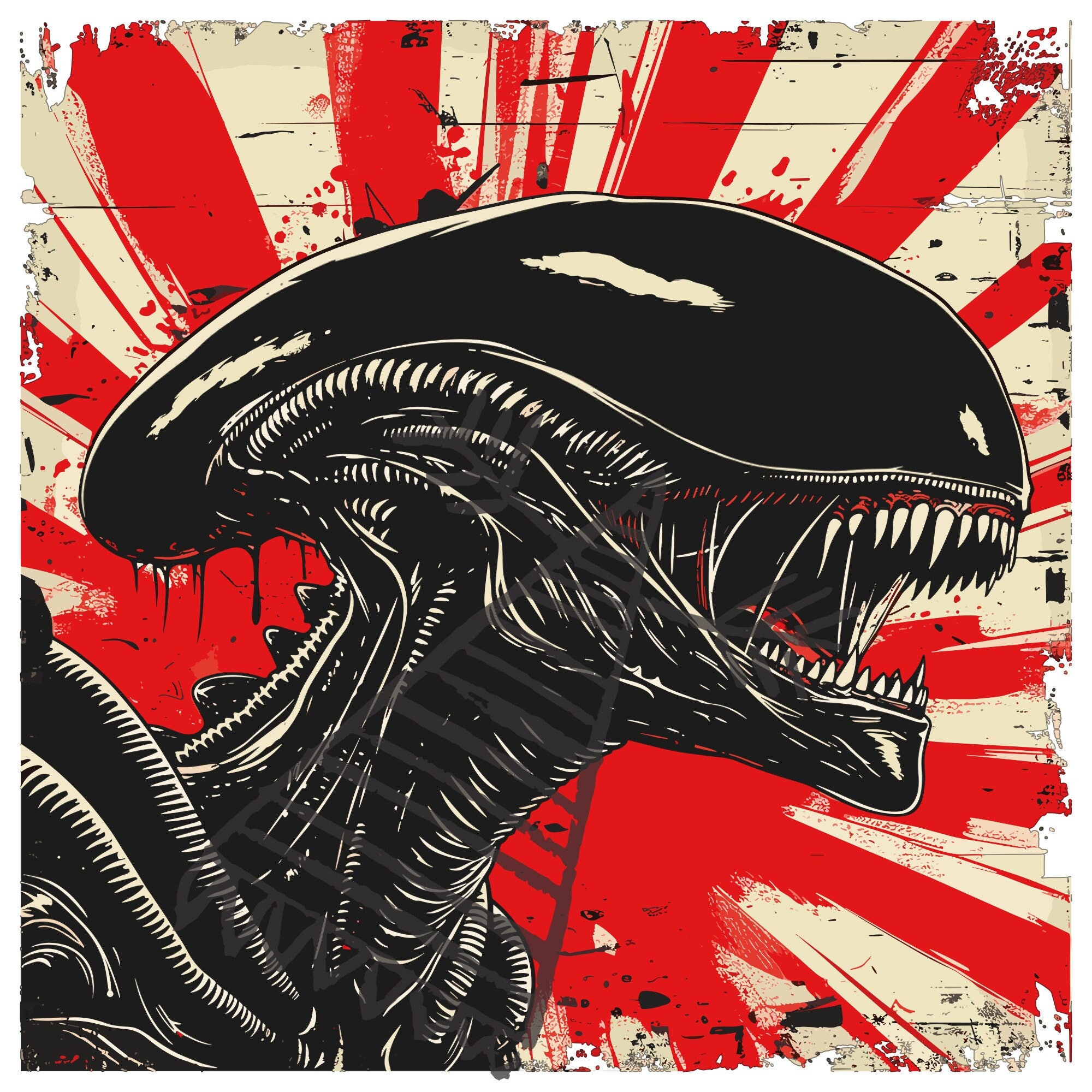 Xenomorph Attack SVG / PNG, PSD Archivo digital / Obras de arte de alta ...