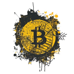 Bitcoin Cryptocurrency SVG | PNG, PSD Digital File | Crypto Icon | High-Quality Artwork for Crafts and Projects