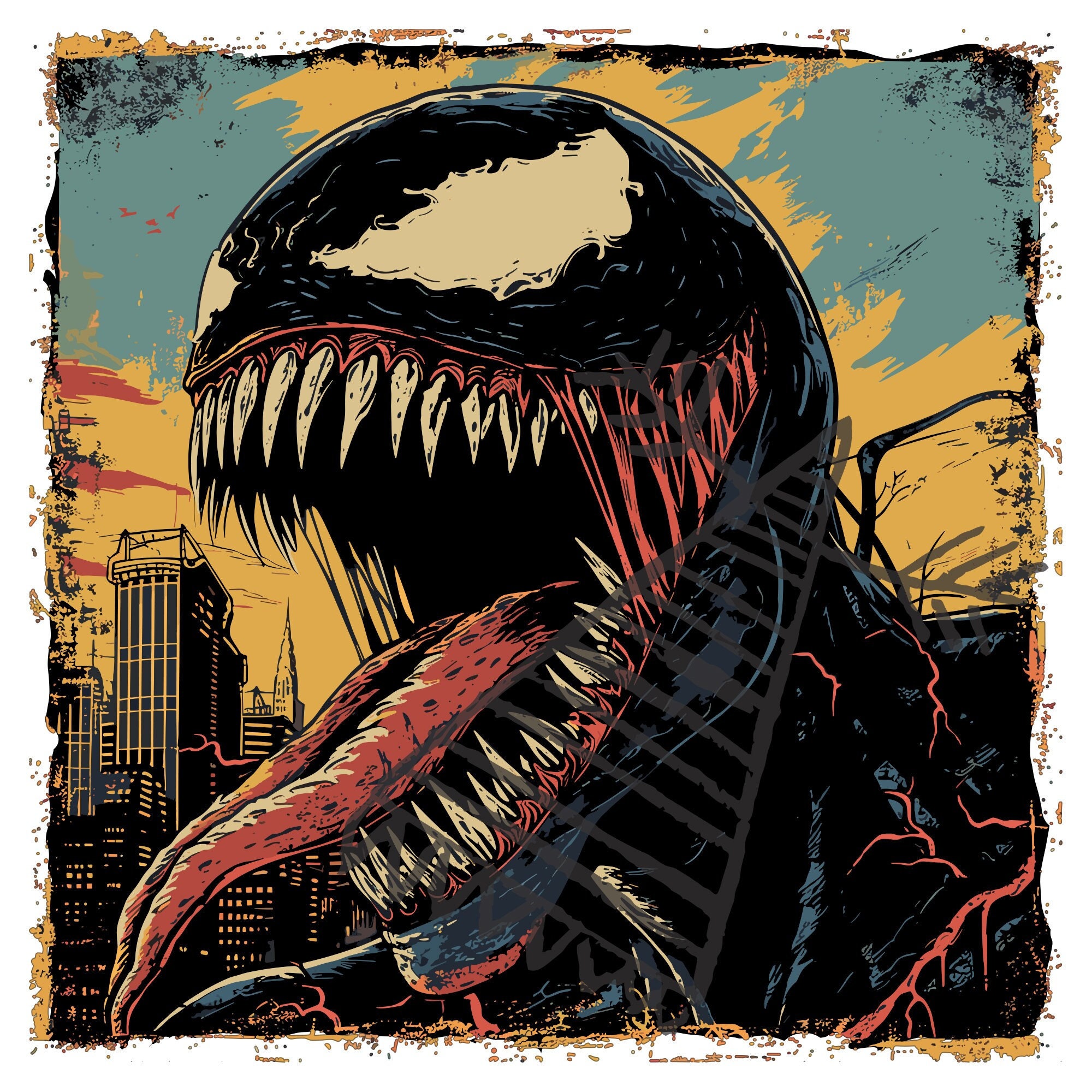 Crazy Venom Marvel Artwork (SVG, PNG, PSD) - Etsy