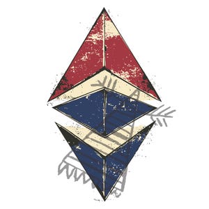 Ethereum SVG | PNG - Vintage Crypto Design, ETH Logo Graphic for T-Shirts, Prints, Wall Decor
