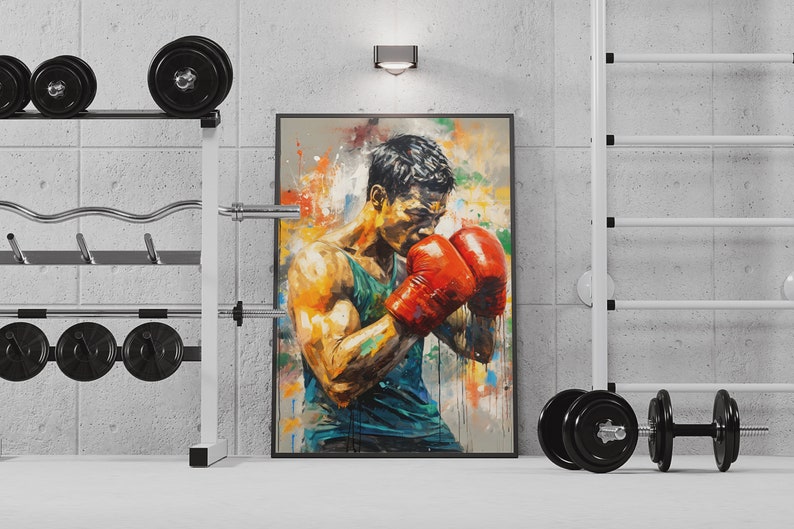 Gym Wall Art Iconic Boxing Gloves Ready to Fight Boxing Etsy