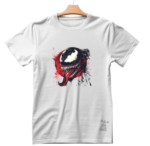 Marvel Venom White Splattered Epic Face Painted Manga Larga