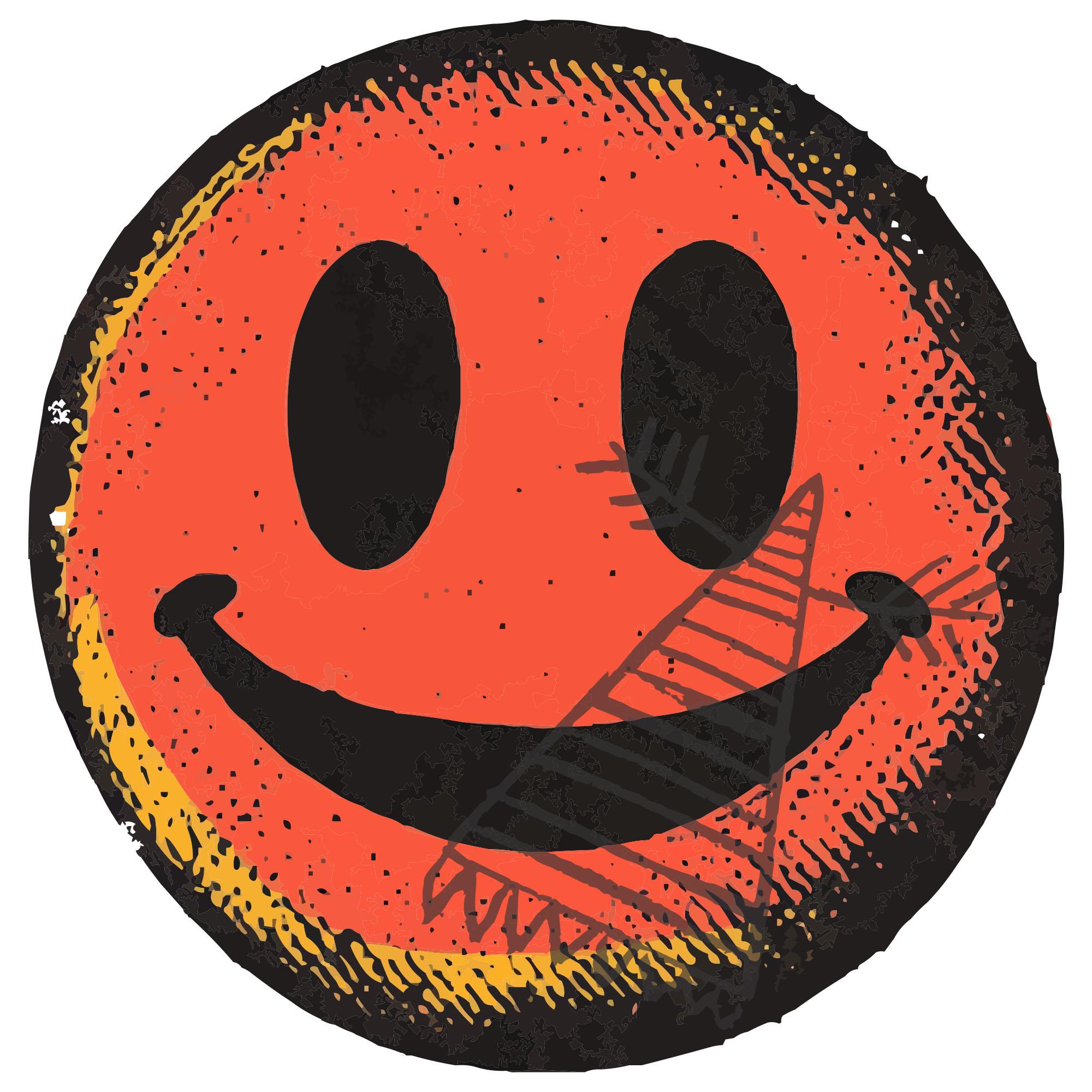 Black Smiley Face SVG | Bold Urban Art PNG, PSD | Winking Emoticon Illustration | High-Quality Artwork for Crafts and Projects