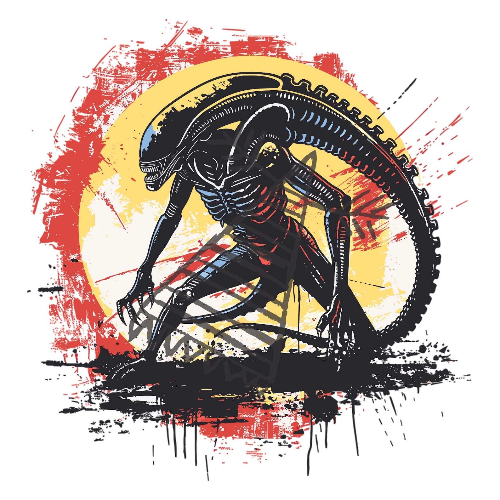 SVG Alien Xenomorph PNG, PSD Digital File High-quality Artwork for ...