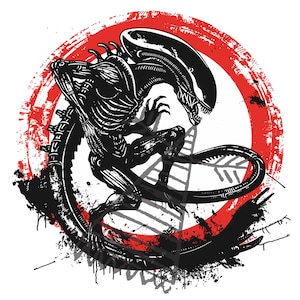 Design Alien Xenomorph SVG | PNG, PSD Digital File | High-Quality Artwork for Crafts and Projects