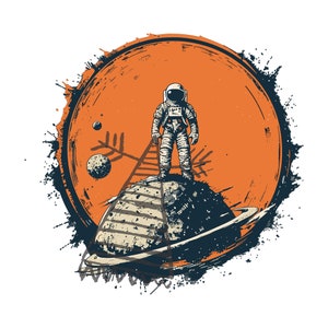 Planet Astronaut SVG | Space Exploration PNG, PSD Digital File | High-Quality Artwork for Crafts and Projects
