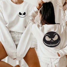 Jack Skellington Sweatshirt, Back and Front Design,Funny Sweatshirt, Halloween Sweat, Christmas Sweatshirt,Nightmare before christmas tshirt