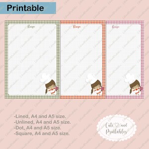 Printable recipe paper printable recipe binder kit printable | Etsy