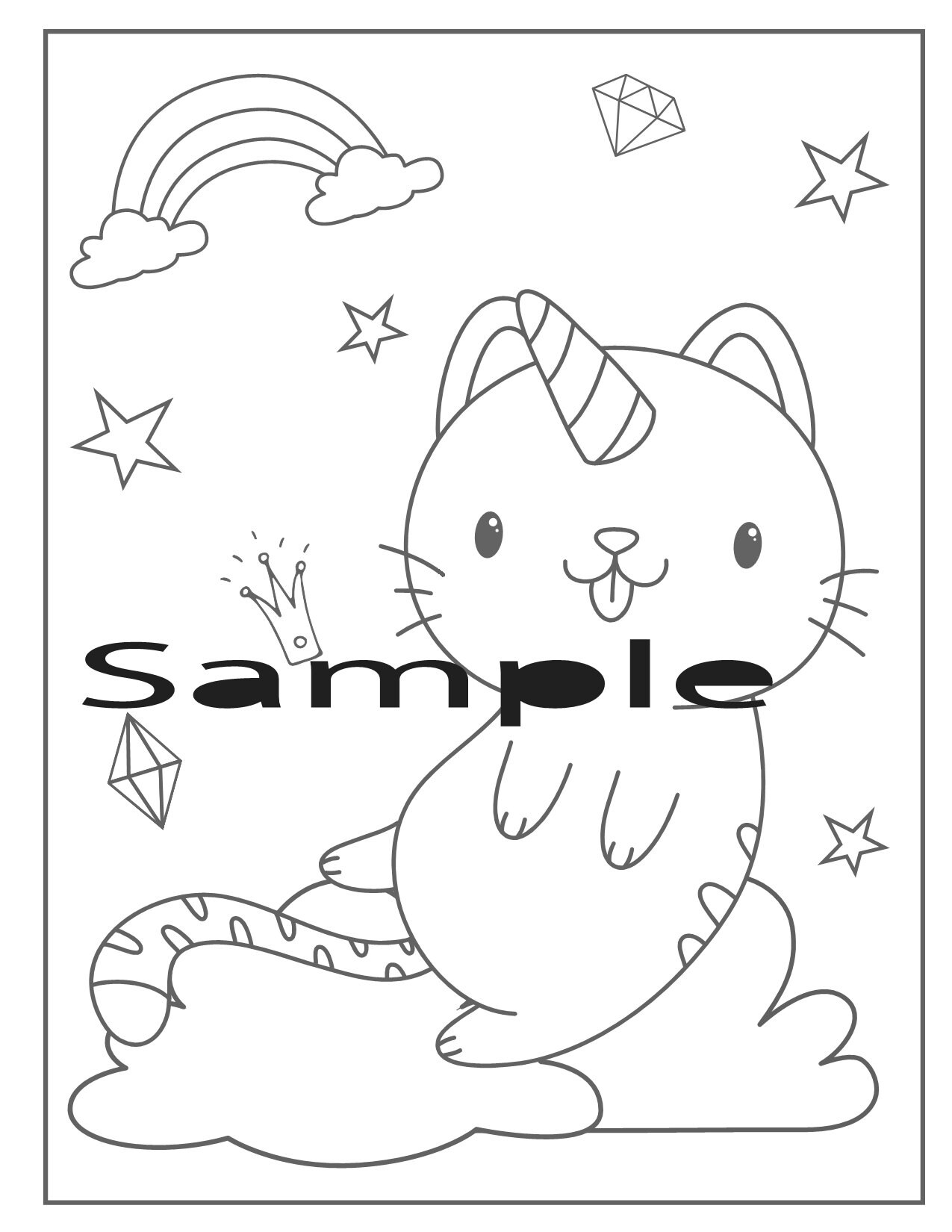 14 page Unicorn Kitty Coloring Book/digital/instant download | Etsy
