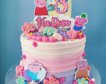 Peppa Pig Themed Cake Topper Set! George / Cartoon / Birthday / Personalised / Custom / Decoration / Party