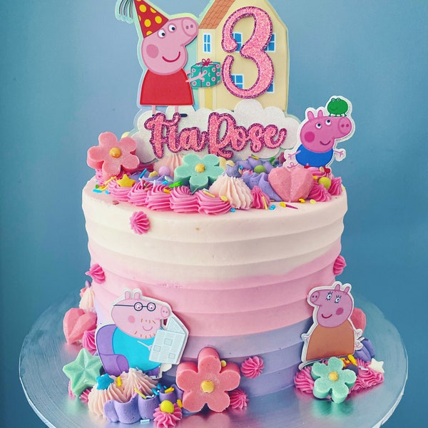 Peppa Pig Themed Cake Topper Set! George / Cartoon / Birthday / Personalised / Custom / Decoration / Party