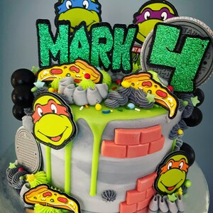 Ninja Turtles Personalised Cake Topper Custom Birthday TMNT image 2