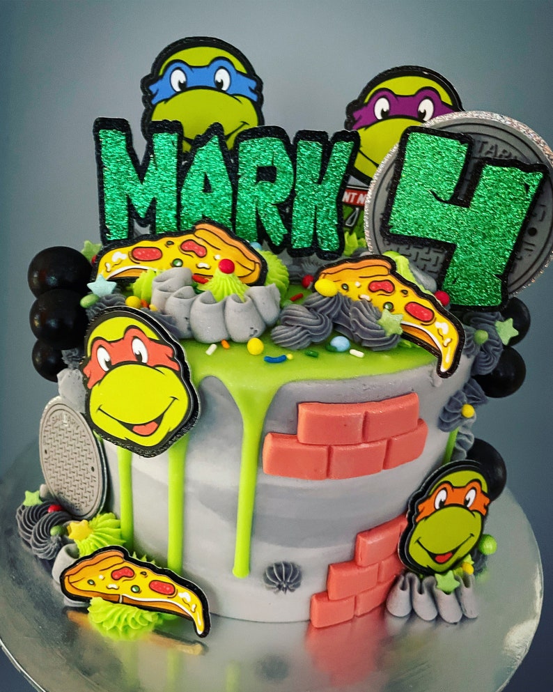 Ninja Turtles Personalised Cake Topper Custom Birthday TMNT image 2