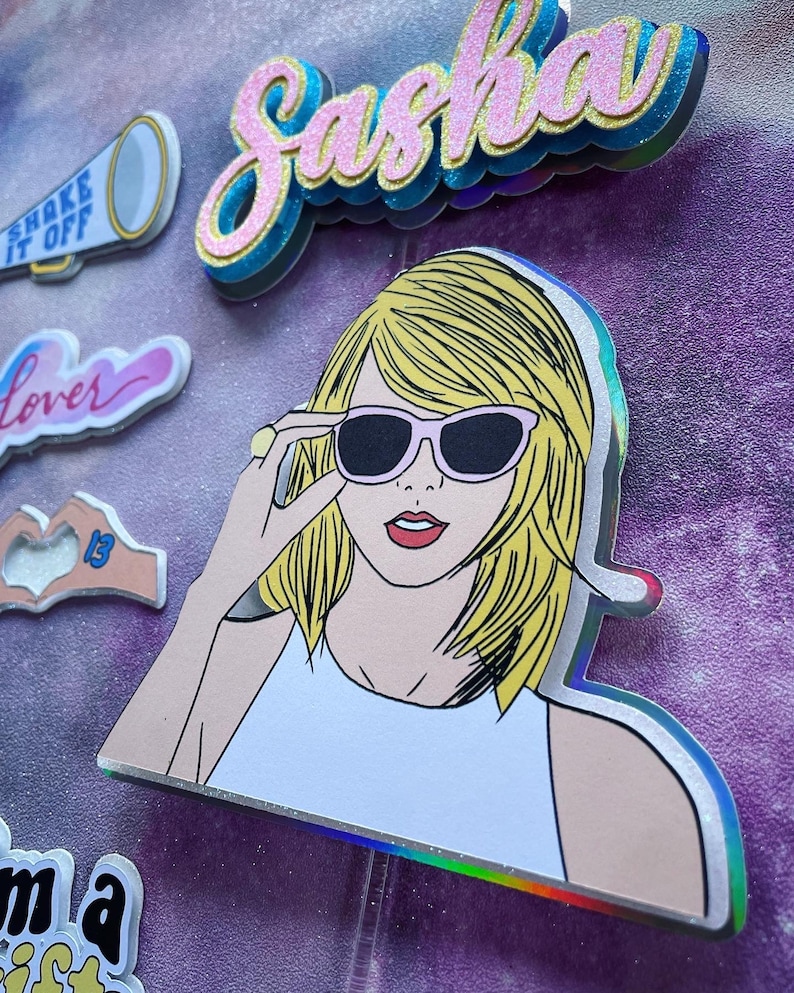 Taylor Swift Cake Topper Set Birthday / Personalised / Custom / Decoration / Party image 5