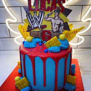 WWE Wrestling Personalised Cake Topper * Birthday * John Cena image 3
