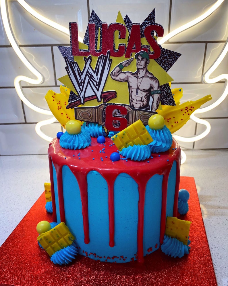 WWE Wrestling Personalised Cake Topper * Birthday * John Cena image 3