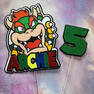 Super Mario BOWSER Cake Topper! Personalised * Birthday * Custom * Mario Bros Movie * Themed * Luigi * Bowser