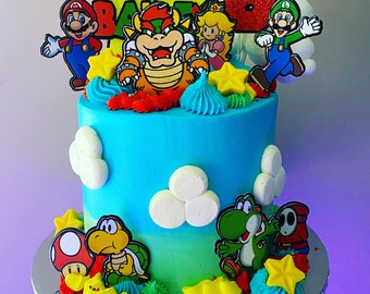 Super Mario Cake Topper Set! Personalised * Birthday * Custom * Mario Bros Movie * Themed * Luigi * Bowser