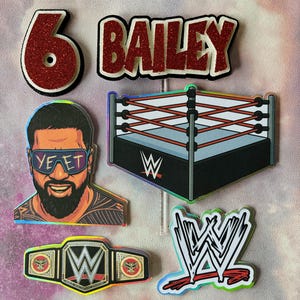 WWE Wrestling Themed Cake Topper Set!  Jey Uso * Birthday * Custom * Personalised *
