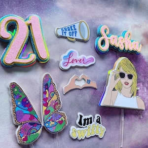 Taylor Swift Cake Topper Set Birthday / Personalised / Custom / Decoration / Party image 2
