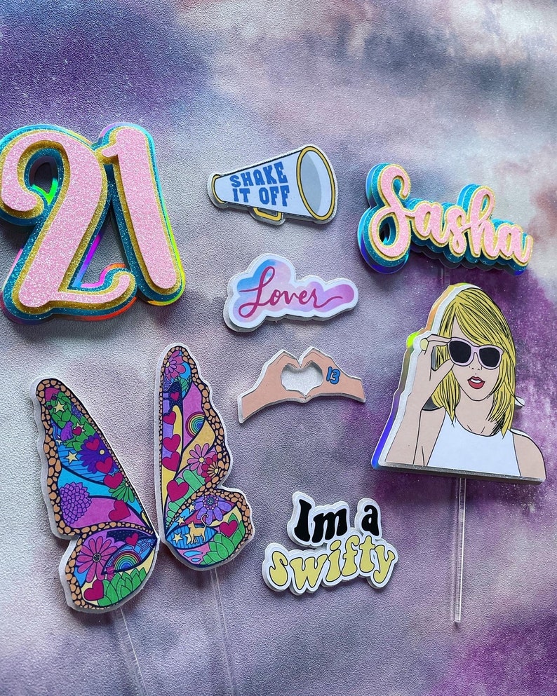 Taylor Swift Cake Topper Set Birthday / Personalised / Custom / Decoration / Party image 2