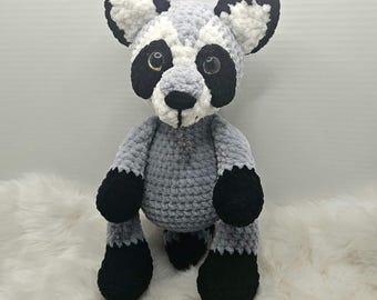 Crochet Raccoon Amigurumi: Soft Stuffed Animal Toy (12 inch)